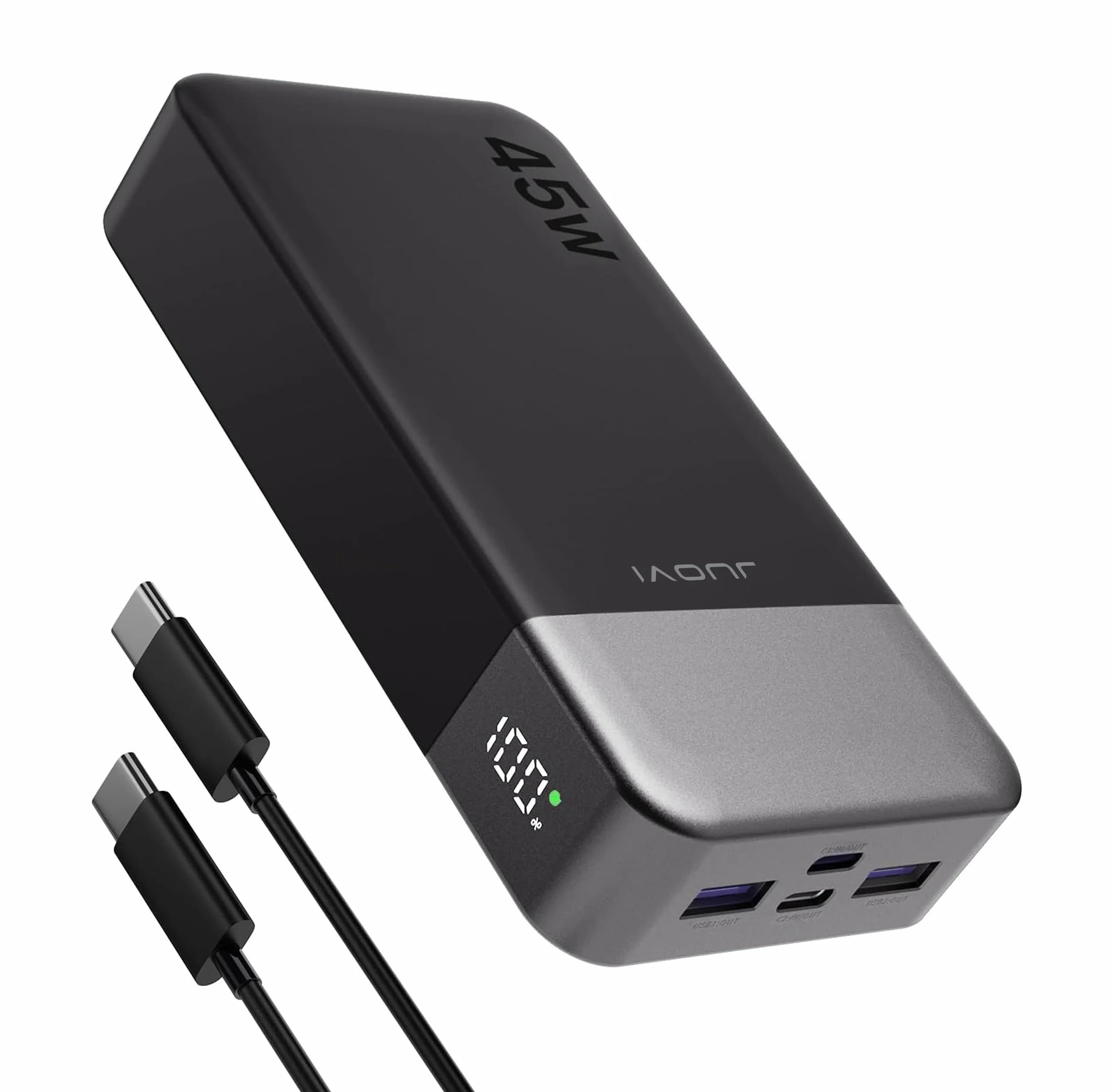 JUOVI J2621 Batterie Externe 45W 20000mAh Power Bank Charge Rapide PD 3.0 QC 4.0 USB-C