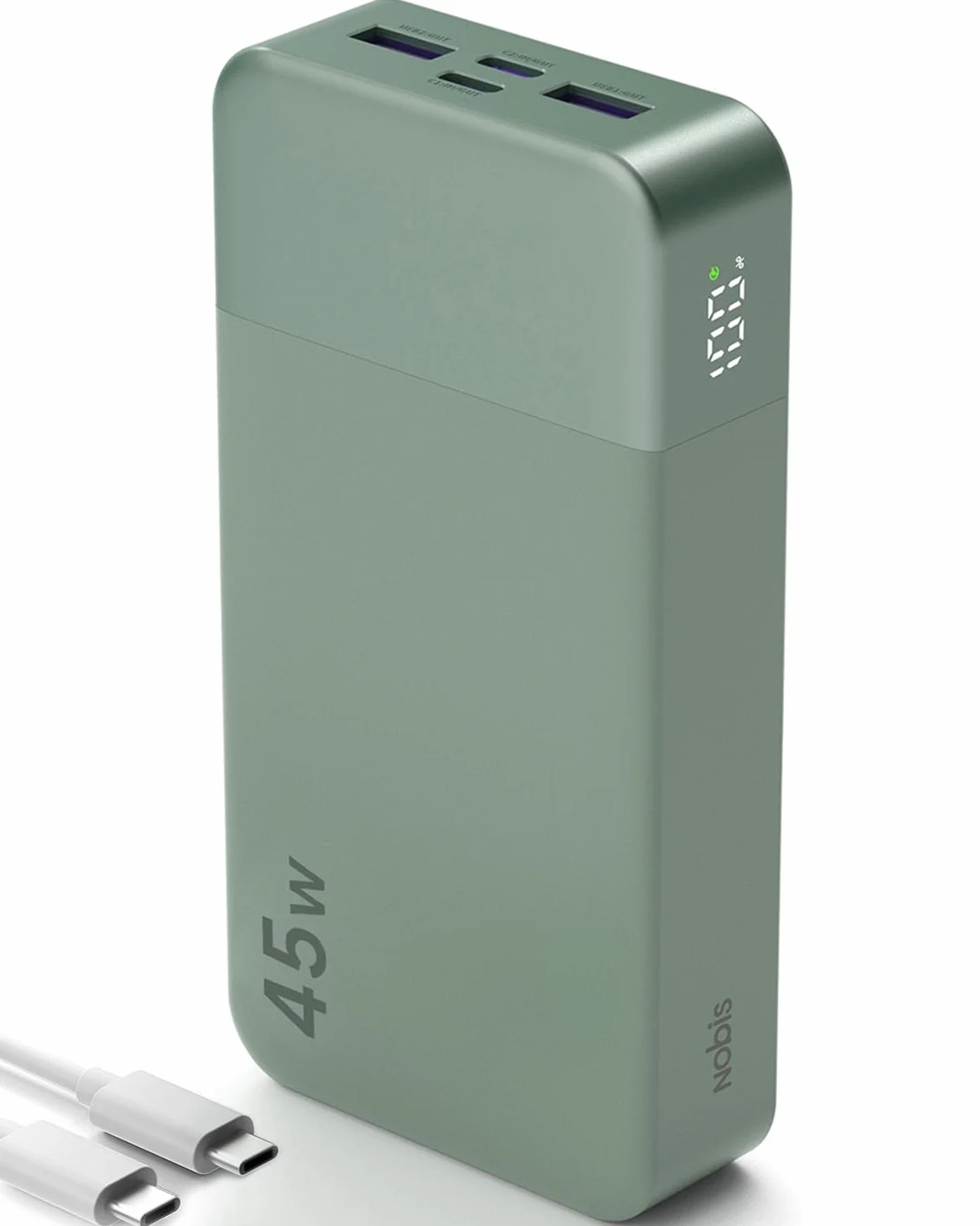 NOBIS 45W Power Bank 20000mAh Charge Rapide 2×USB-C 2×USB-A Affichage Numérique
