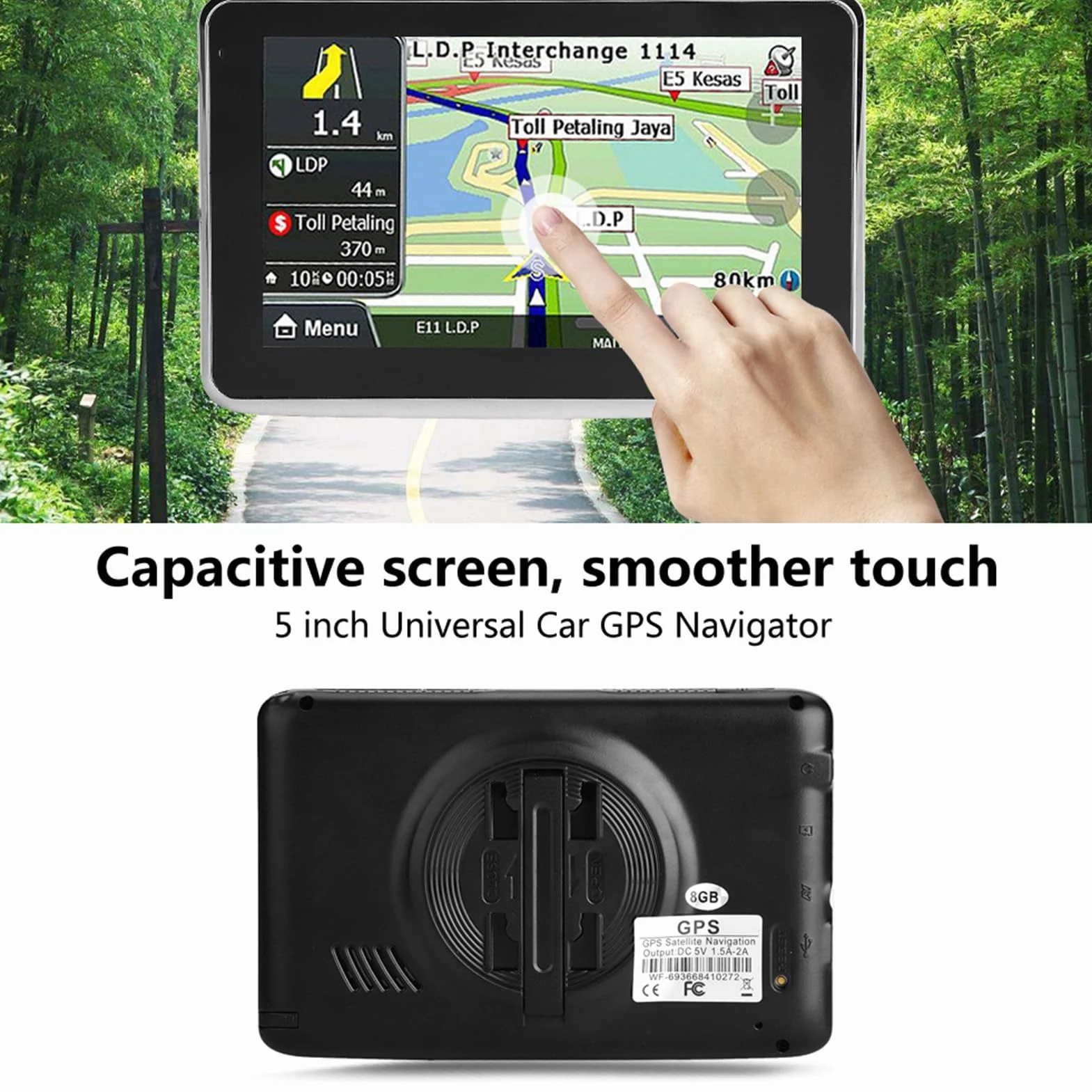Navigateur de Voiture à écran Tactile, Navigation GPS de Voiture Professionnelle 5 Pouces pour Camping-car de Camion de Voiture