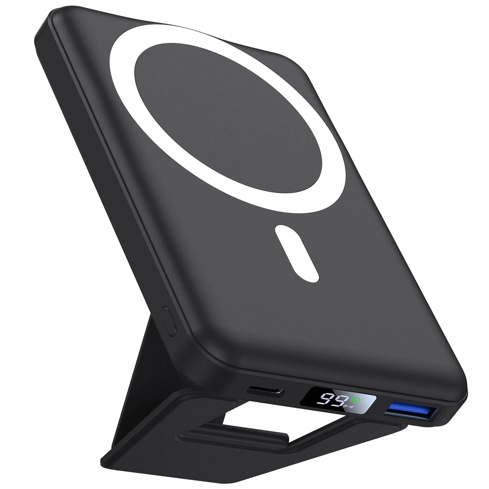 AOGUERBE Batterie Externe MagSafe 10000mAh Power Bank Charge Rapide PD 22.5W LED Pliable iPhone 17/16/15/14/13/12